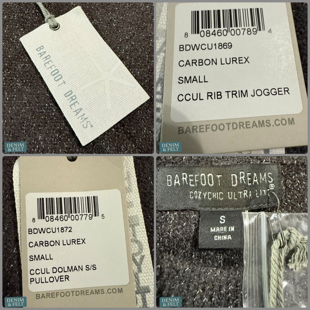 Barefoot Dreams CozyChic Ultra Lite Dolman Pullover & Rib Jogger Set Small‎ NEW - Picture 14 of 14